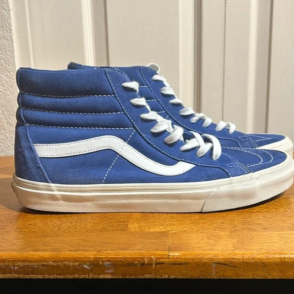 Vans Shoes Vans Royal Blue Mens Sk8 Hi Suede Old Skool Shoes